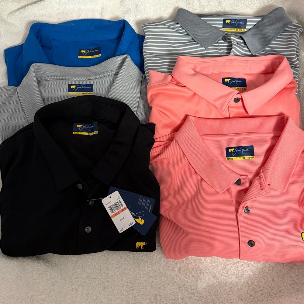 LOT OF 6 - Jack Nicklaus Golf Men’s Golf Polos - Size 3XL various Colors